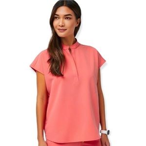 FIGS | Hot Coral Rafaela Oversized Scrub Top XXS